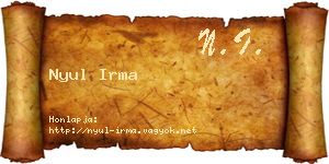 Nyul Irma névjegykártya
